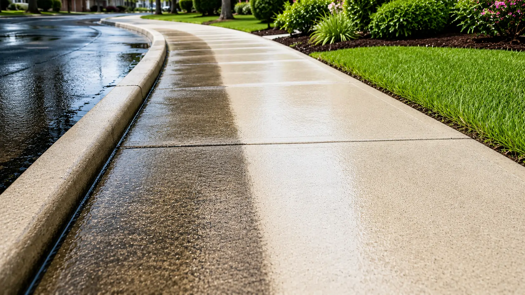 Professional sidewalk, curb, and concrete cleaning by City Power Washing