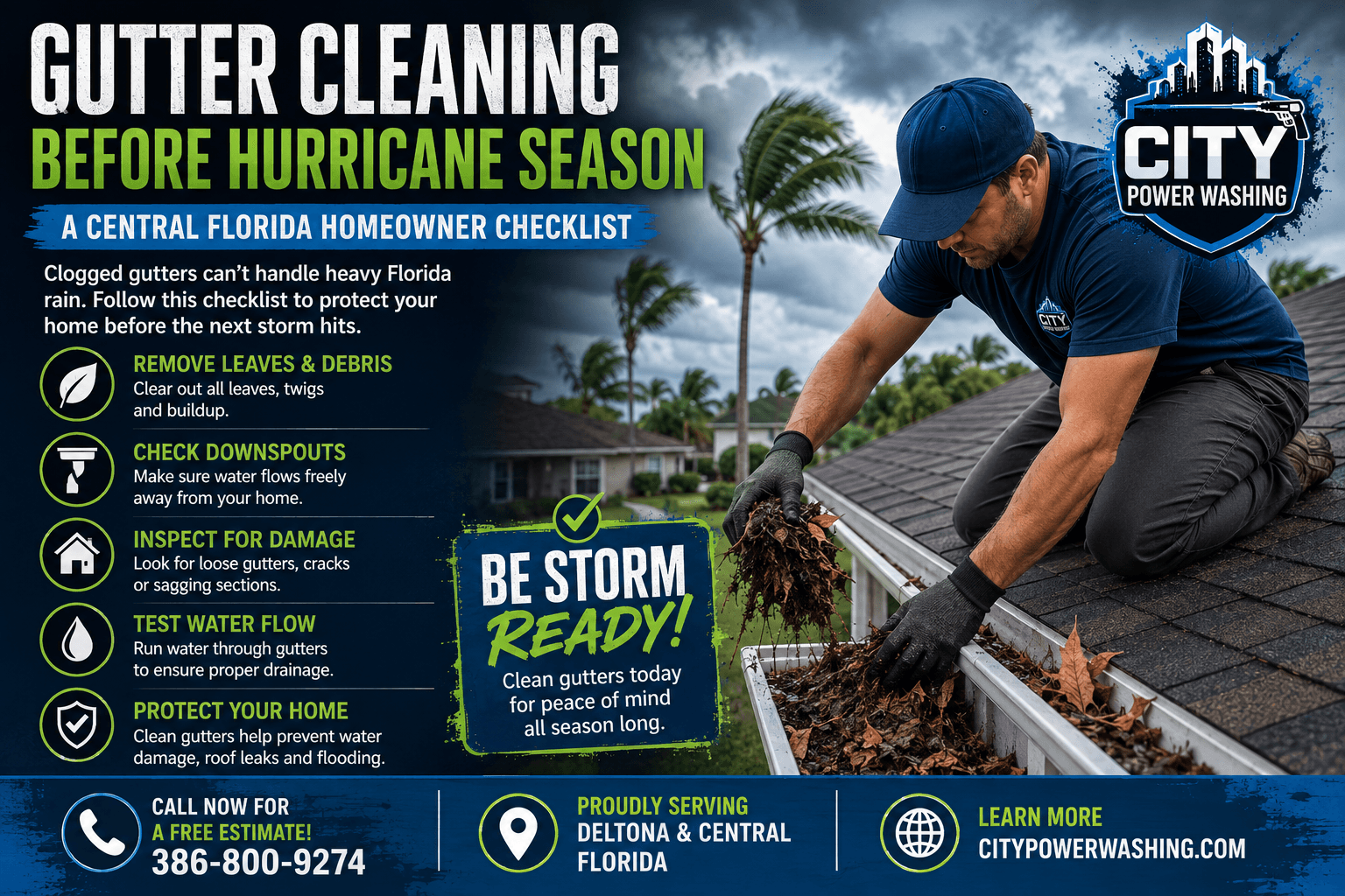 Gutter Cleaning Before Hurricane Season: A Central Florida Homeowner Checklist